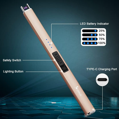 Electric Lighter Arc Windproof Flameless USB Lighter Rechargeable Lighter with S