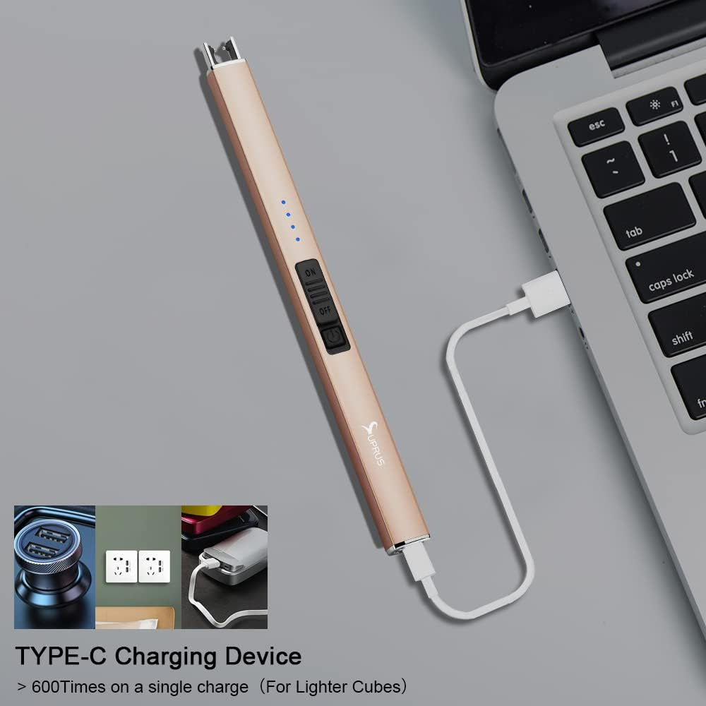 Electric Lighter Arc Windproof Flameless USB Lighter Rechargeable Lighter with S